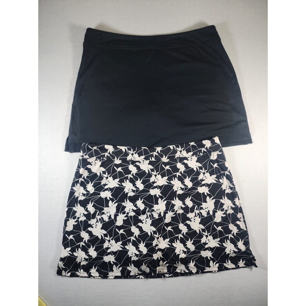 Tranquility by Colorado Clothing XL Skorts 2 PACK LOT Black Floral Athletic Golf - Picture 7 of 7
